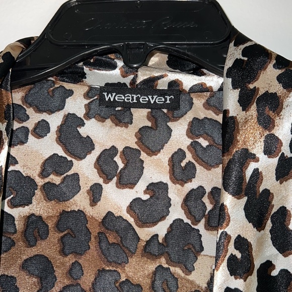 Wearever Leopard Print Cropped Drape Jacket Size L - Picture 2 of 7